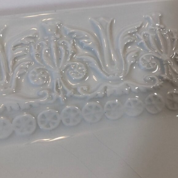 Classic White Embossed Square Serving Platter - Picture 14 of 15